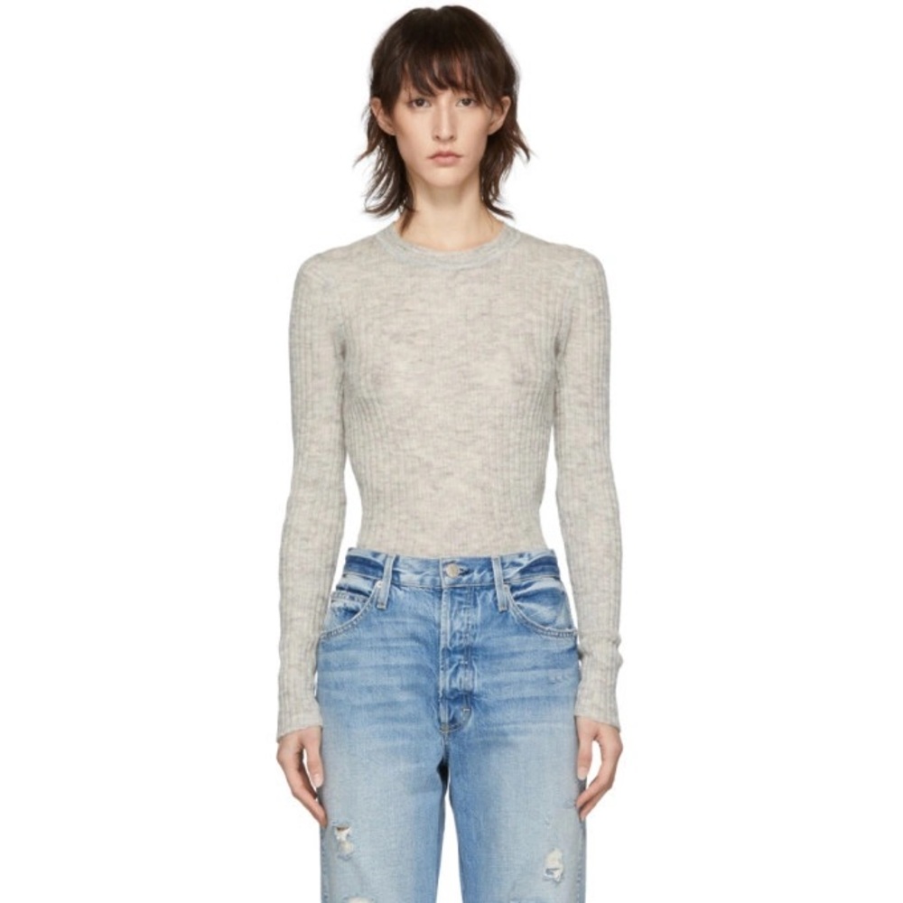 Rag & Bone Donna Crew Neck Sweater in Light Grey XXS